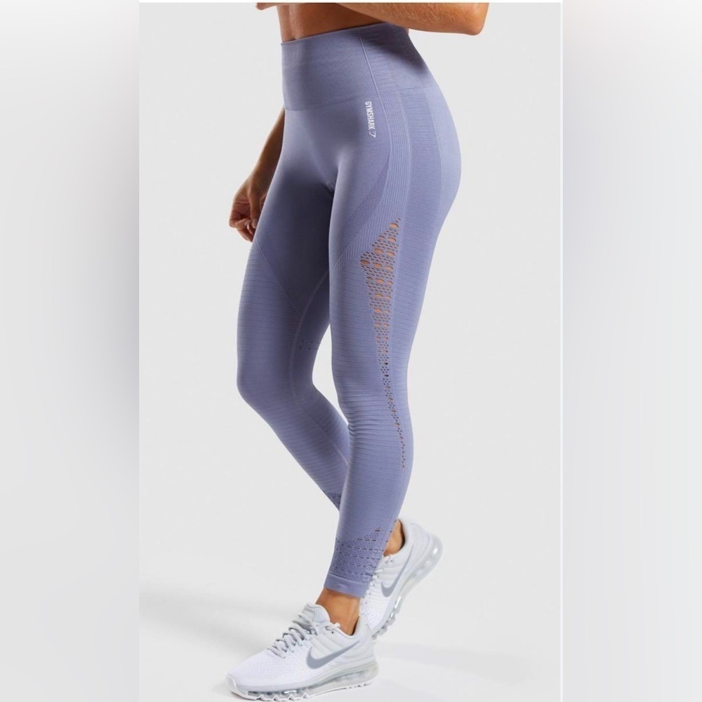 Gymshark Energy Seamless Leggings Steel Blue Size S